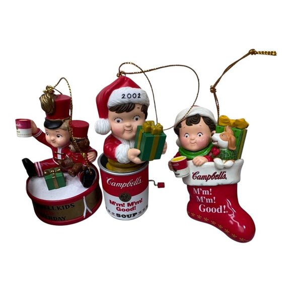 Lot of 13 Campbells Soup Collectible Christmas Ornaments Figurines Lot 2000-2004 - Picture 5 of 7